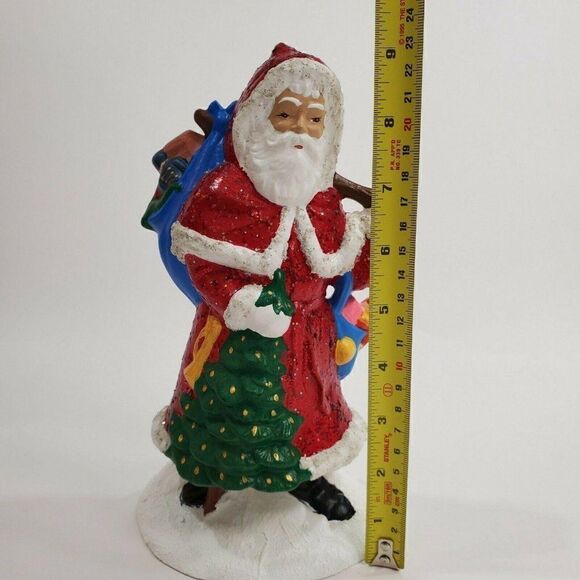 Vintage Santa with Tree And Gifts Figurine 9" - Picture 5 of 9